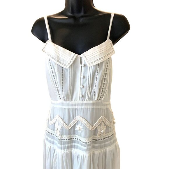 MINT by Jody Arnold ( Anthropology) small white maxi semi sheer with full linin - Picture 2 of 11